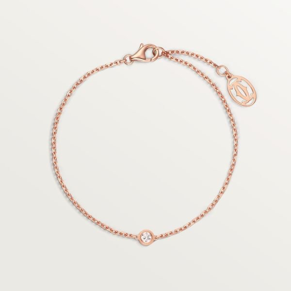 Cartier d'Amour bracelet, diamond, mini model - Pink gold, Diamond